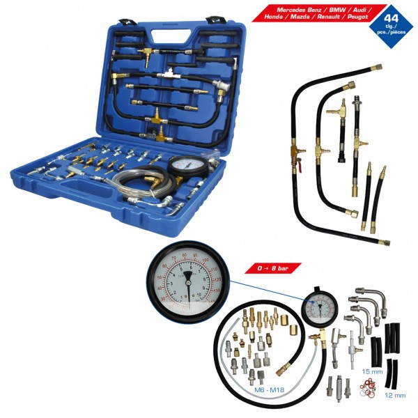Brilliant Tools BT581400 Súprava testerov spaľovacieho tlaku benzín, 44-dielna